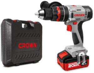 شنيور كراون دقاق 13 مم ظرف معدن 60 نيوتن 2 أمبير 20 فولت 2 بطارية موديل CROWN CT21075HMX